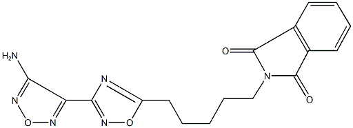 2-{5-[3-(4-amino-1,2,5-oxadiazol-3-yl)-1,2,4-oxadiazol-5-yl]pentyl}-1H-isoindole-1,3(2H)-dione 结构式