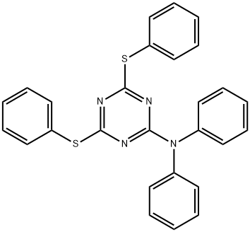 N,N-diphenyl-4,6-bis(phenylsulfanyl)-1,3,5-triazin-2-amine 结构式