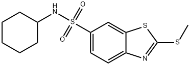 N-cyclohexyl-2-(methylsulfanyl)-1,3-benzothiazole-6-sulfonamide 结构式