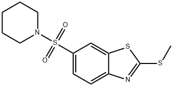 methyl 6-(1-piperidinylsulfonyl)-1,3-benzothiazol-2-yl sulfide 结构式