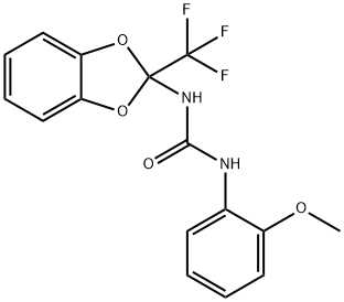 N-(2-methoxyphenyl)-N'-[2-(trifluoromethyl)-1,3-benzodioxol-2-yl]urea 结构式