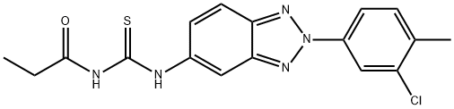 N-[2-(3-chloro-4-methylphenyl)-2H-1,2,3-benzotriazol-5-yl]-N'-propionylthiourea 结构式