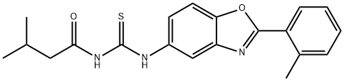 N-(3-methylbutanoyl)-N'-[2-(2-methylphenyl)-1,3-benzoxazol-5-yl]thiourea 结构式