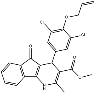 methyl 4-[4-(allyloxy)-3,5-dichlorophenyl]-2-methyl-5-oxo-4,5-dihydro-1H-indeno[1,2-b]pyridine-3-carboxylate 结构式