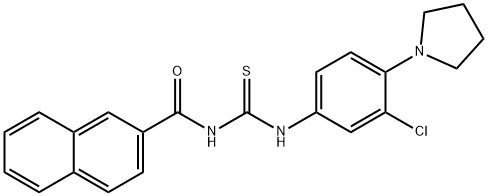 N-[3-chloro-4-(1-pyrrolidinyl)phenyl]-N'-(2-naphthoyl)thiourea 结构式