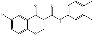 N-(5-bromo-2-methoxybenzoyl)-N'-(3,4-dimethylphenyl)thiourea 结构式