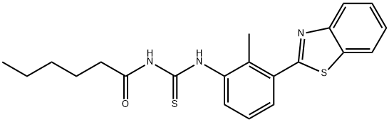 N-[3-(1,3-benzothiazol-2-yl)-2-methylphenyl]-N'-hexanoylthiourea 结构式