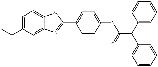 N-[4-(5-ethyl-1,3-benzoxazol-2-yl)phenyl]-2,2-diphenylacetamide 结构式