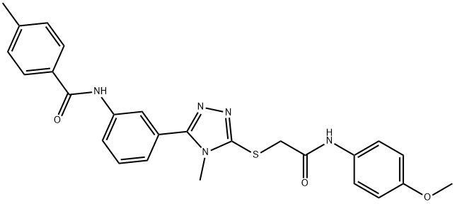 N-[3-(5-{[2-(4-methoxyanilino)-2-oxoethyl]sulfanyl}-4-methyl-4H-1,2,4-triazol-3-yl)phenyl]-4-methylbenzamide 结构式