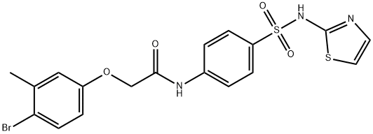 2-(4-bromo-3-methylphenoxy)-N-{4-[(1,3-thiazol-2-ylamino)sulfonyl]phenyl}acetamide 结构式