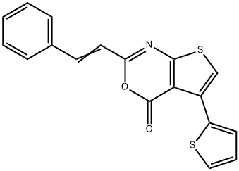 2-(2-phenylvinyl)-5-(2-thienyl)-4H-thieno[2,3-d][1,3]oxazin-4-one 结构式