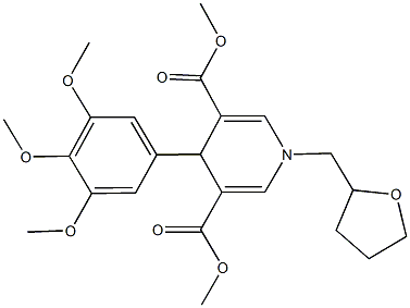 dimethyl 1-(tetrahydro-2-furanylmethyl)-4-(3,4,5-trimethoxyphenyl)-1,4-dihydro-3,5-pyridinedicarboxylate 结构式