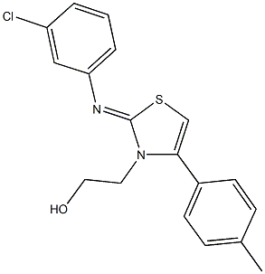 2-(2-[(3-chlorophenyl)imino]-4-(4-methylphenyl)-1,3-thiazol-3(2H)-yl)ethanol 结构式