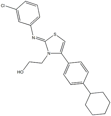 2-(2-[(3-chlorophenyl)imino]-4-(4-cyclohexylphenyl)-1,3-thiazol-3(2H)-yl)ethanol 结构式