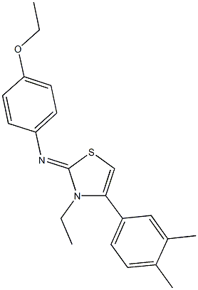 N-(4-(3,4-dimethylphenyl)-3-ethyl-1,3-thiazol-2(3H)-ylidene)-N-(4-ethoxyphenyl)amine 结构式