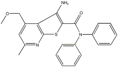 3-amino-4-(methoxymethyl)-6-methyl-N,N-diphenylthieno[2,3-b]pyridine-2-carboxamide 结构式