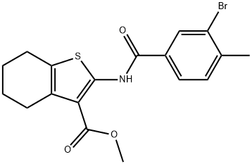 methyl 2-[(3-bromo-4-methylbenzoyl)amino]-4,5,6,7-tetrahydro-1-benzothiophene-3-carboxylate 结构式