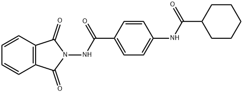 4-[(cyclohexylcarbonyl)amino]-N-(1,3-dioxo-1,3-dihydro-2H-isoindol-2-yl)benzamide 结构式