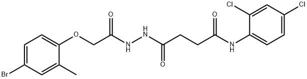 4-{2-[(4-bromo-2-methylphenoxy)acetyl]hydrazino}-N-(2,4-dichlorophenyl)-4-oxobutanamide 结构式