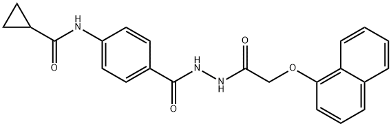 N-[4-({2-[(1-naphthyloxy)acetyl]hydrazino}carbonyl)phenyl]cyclopropanecarboxamide 结构式