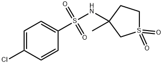 4-chloro-N-(3-methyl-1,1-dioxidotetrahydro-3-thienyl)benzenesulfonamide 结构式
