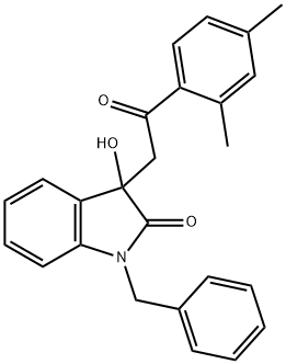 1-benzyl-3-[2-(2,4-dimethylphenyl)-2-oxoethyl]-3-hydroxy-1,3-dihydro-2H-indol-2-one 结构式