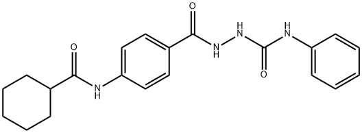 2-{4-[(cyclohexylcarbonyl)amino]benzoyl}-N-phenylhydrazinecarboxamide 结构式