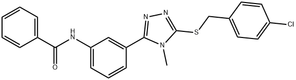 N-(3-{5-[(4-chlorobenzyl)sulfanyl]-4-methyl-4H-1,2,4-triazol-3-yl}phenyl)benzamide 结构式