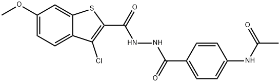 N-[4-({2-[(3-chloro-6-methoxy-1-benzothien-2-yl)carbonyl]hydrazino}carbonyl)phenyl]acetamide 结构式