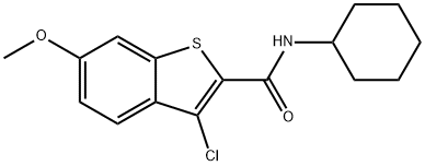 3-chloro-N-cyclohexyl-6-methoxy-1-benzothiophene-2-carboxamide 结构式