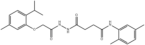N-(2,5-dimethylphenyl)-4-{2-[(2-isopropyl-5-methylphenoxy)acetyl]hydrazino}-4-oxobutanamide 结构式