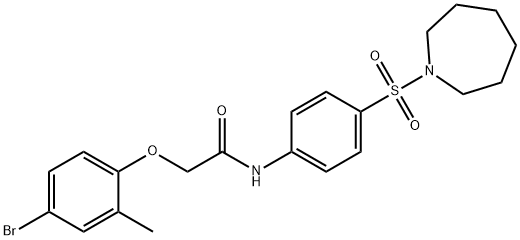 N-[4-(azepan-1-ylsulfonyl)phenyl]-2-(4-bromo-2-methylphenoxy)acetamide 结构式