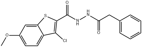 3-chloro-6-methoxy-N'-(phenylacetyl)-1-benzothiophene-2-carbohydrazide 结构式