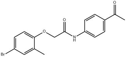 N-(4-acetylphenyl)-2-(4-bromo-2-methylphenoxy)acetamide 结构式