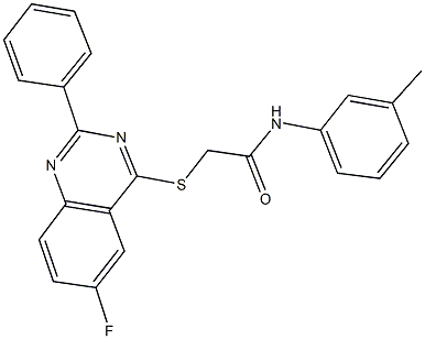 2-[(6-fluoro-2-phenyl-4-quinazolinyl)sulfanyl]-N-(3-methylphenyl)acetamide 结构式