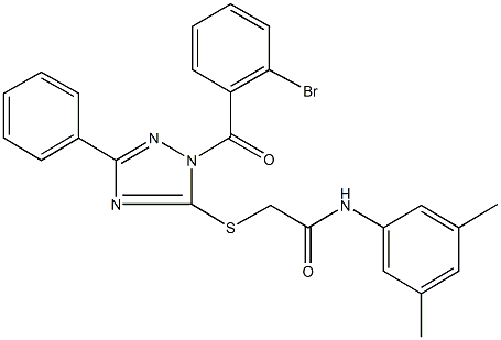 2-{[1-(2-bromobenzoyl)-3-phenyl-1H-1,2,4-triazol-5-yl]sulfanyl}-N-(3,5-dimethylphenyl)acetamide 结构式