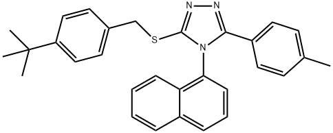 4-tert-butylbenzyl 5-(4-methylphenyl)-4-(1-naphthyl)-4H-1,2,4-triazol-3-yl sulfide 结构式