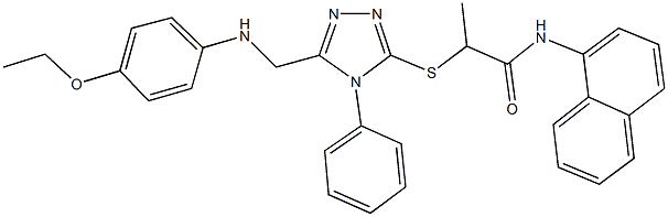 2-({5-[(4-ethoxyanilino)methyl]-4-phenyl-4H-1,2,4-triazol-3-yl}sulfanyl)-N-(1-naphthyl)propanamide 结构式