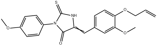 5-[4-(allyloxy)-3-methoxybenzylidene]-3-(4-methoxyphenyl)-2-thioxo-4-imidazolidinone 结构式