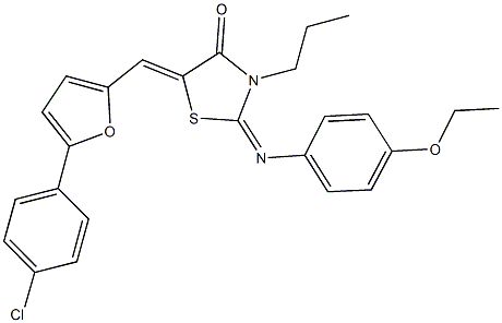 5-{[5-(4-chlorophenyl)-2-furyl]methylene}-2-[(4-ethoxyphenyl)imino]-3-propyl-1,3-thiazolidin-4-one 结构式