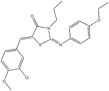 5-(3-chloro-4-methoxybenzylidene)-2-[(4-ethoxyphenyl)imino]-3-propyl-1,3-thiazolidin-4-one 结构式