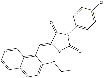 3-(4-chlorophenyl)-5-[(2-ethoxy-1-naphthyl)methylene]-1,3-thiazolidine-2,4-dione 结构式