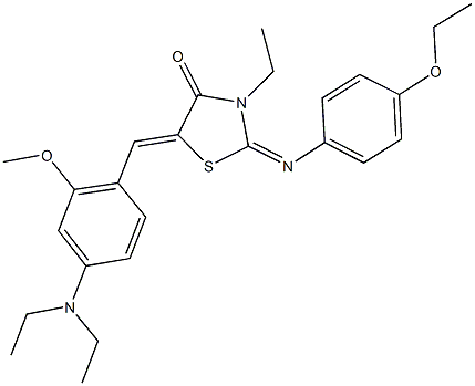 5-[4-(diethylamino)-2-methoxybenzylidene]-2-[(4-ethoxyphenyl)imino]-3-ethyl-1,3-thiazolidin-4-one 结构式