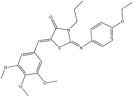 2-[(4-ethoxyphenyl)imino]-3-propyl-5-(3,4,5-trimethoxybenzylidene)-1,3-thiazolidin-4-one 结构式