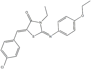 5-(4-chlorobenzylidene)-2-[(4-ethoxyphenyl)imino]-3-ethyl-1,3-thiazolidin-4-one 结构式