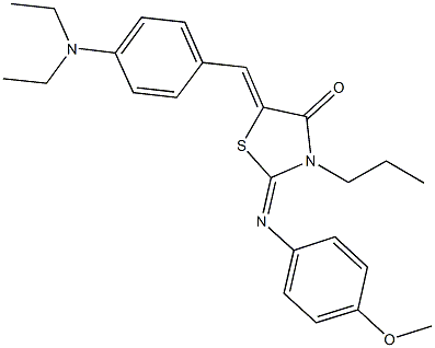 5-[4-(diethylamino)benzylidene]-2-[(4-methoxyphenyl)imino]-3-propyl-1,3-thiazolidin-4-one 结构式