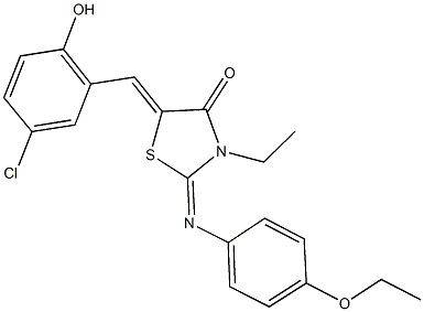 5-(5-chloro-2-hydroxybenzylidene)-2-[(4-ethoxyphenyl)imino]-3-ethyl-1,3-thiazolidin-4-one 结构式