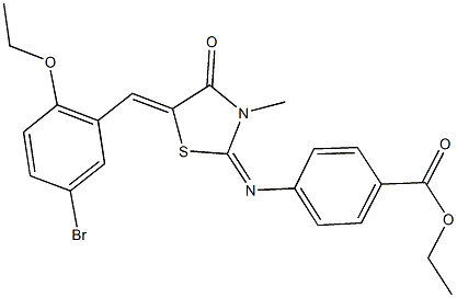 ethyl 4-{[5-(5-bromo-2-ethoxybenzylidene)-3-methyl-4-oxo-1,3-thiazolidin-2-ylidene]amino}benzoate 结构式