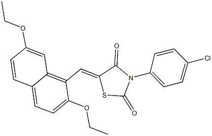 3-(4-chlorophenyl)-5-[(2,7-diethoxy-1-naphthyl)methylene]-1,3-thiazolidine-2,4-dione 结构式