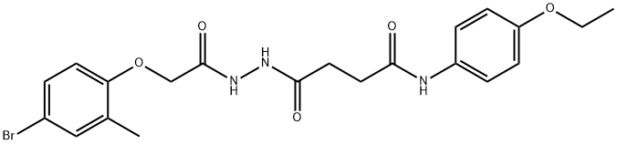 4-{2-[(4-bromo-2-methylphenoxy)acetyl]hydrazino}-N-(4-ethoxyphenyl)-4-oxobutanamide 结构式
